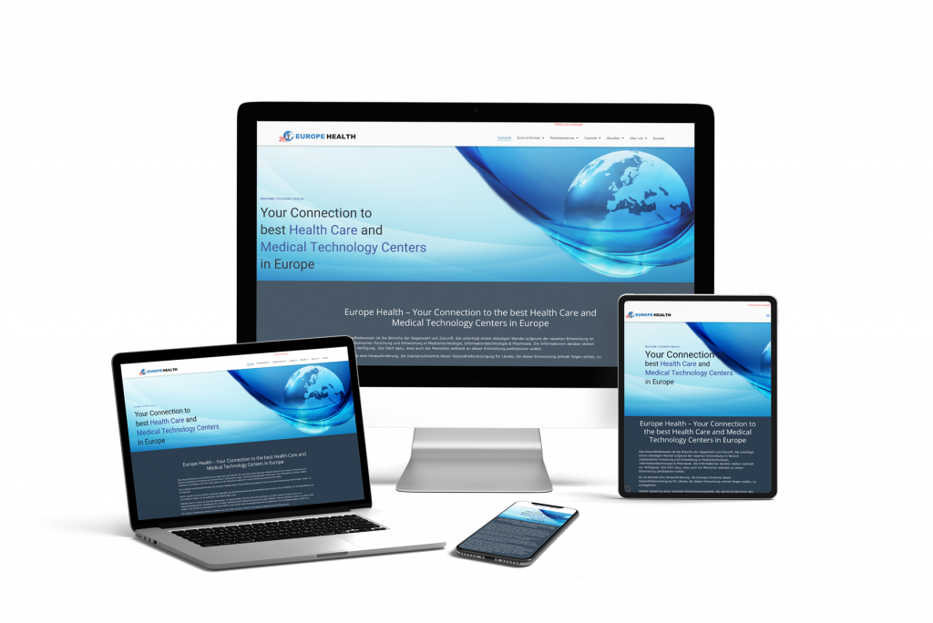 Website Europe Health – Referenzprojekt Anke Hommer