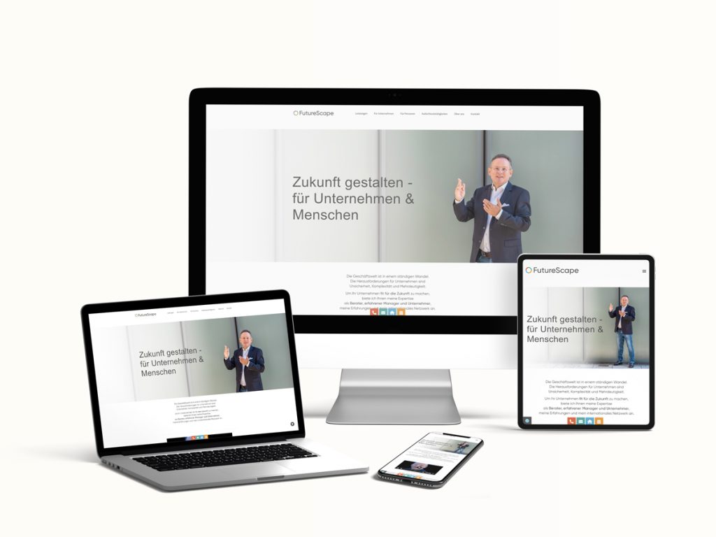 Website Futurescape – Referenzprojekt Webgestaltung Anke Hommer