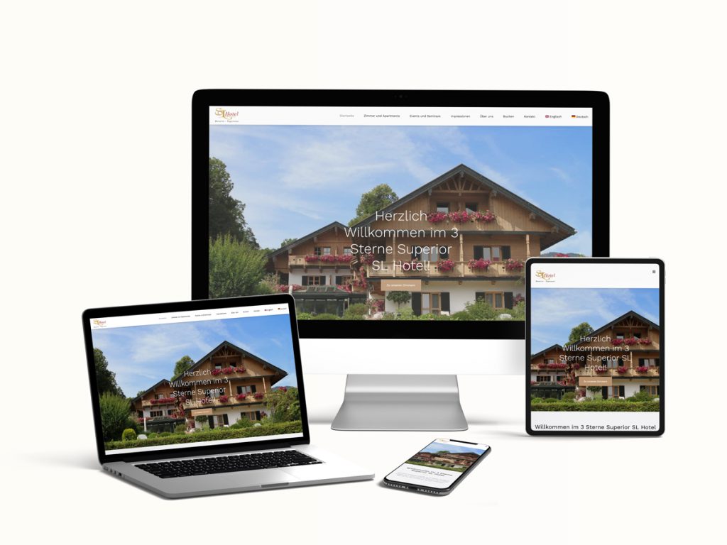 Website SL Hotel am Tegernsee – Referenzprojekt Anke Hommer